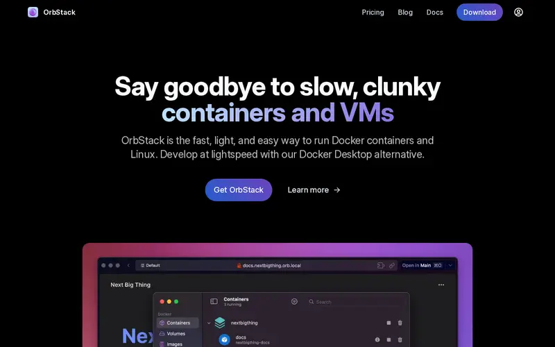 Screenshot of OrbStack