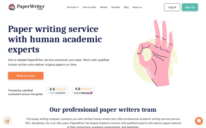 Screenshot of Paper Writer