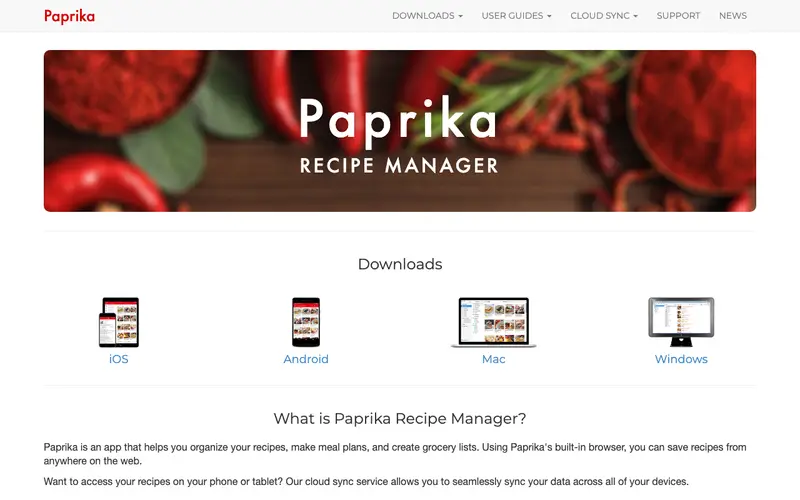 Screenshot of Paprika Recipe Manager