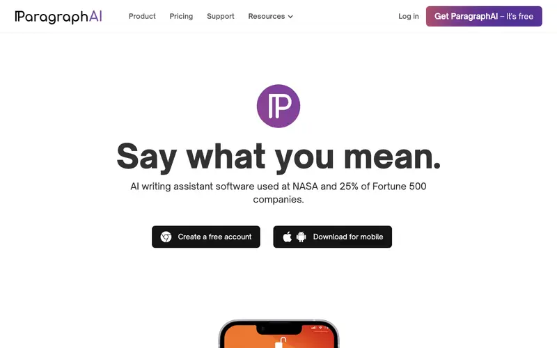 Screenshot of ParagraphAI