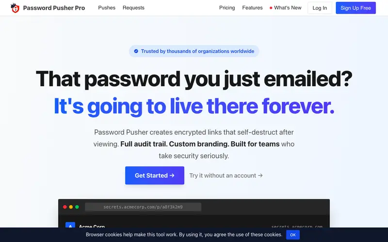 Screenshot of Password Pusher