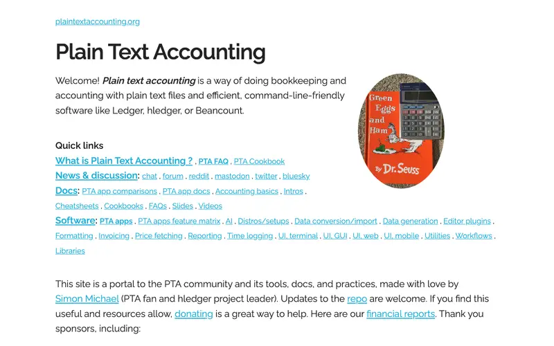 Screenshot of Plain Text Accounting (hledger/ledger)