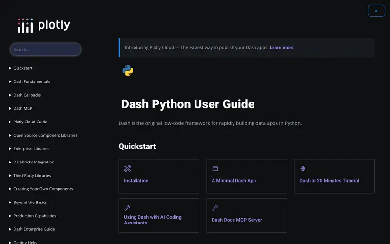Screenshot of Plotly Dash