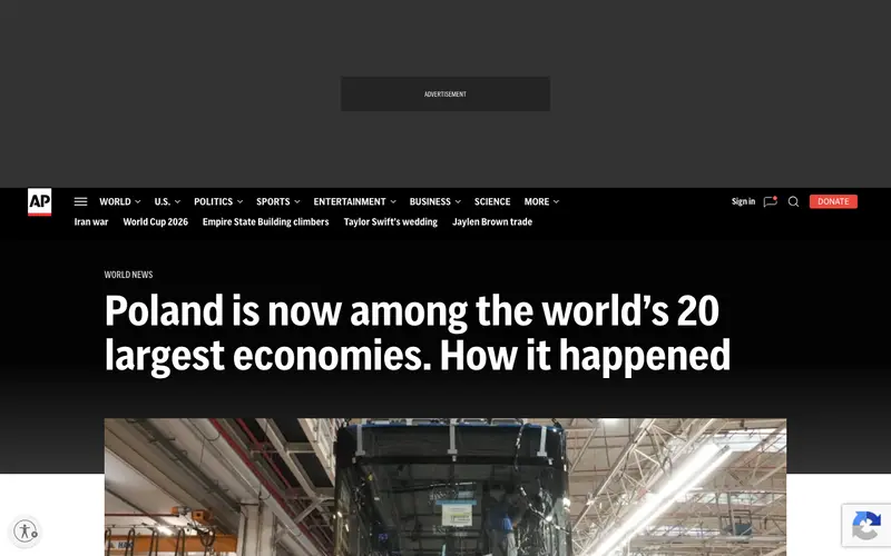 Screenshot of Poland's Economy Grows to Top 20