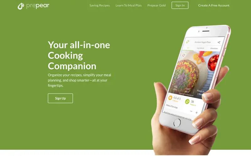 Screenshot of Prepear