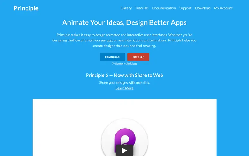 Screenshot of Principle