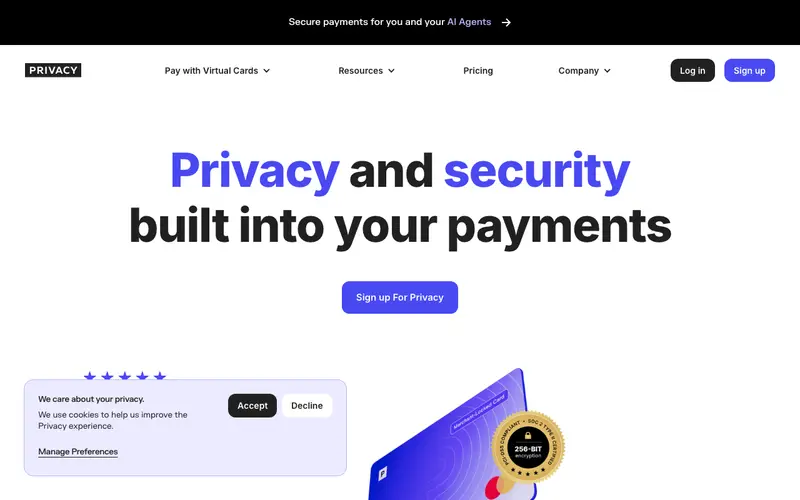 Screenshot of Privacy.com