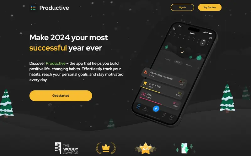 Screenshot of Productive - Habit Tracker