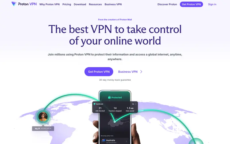 Screenshot of ProtonVPN