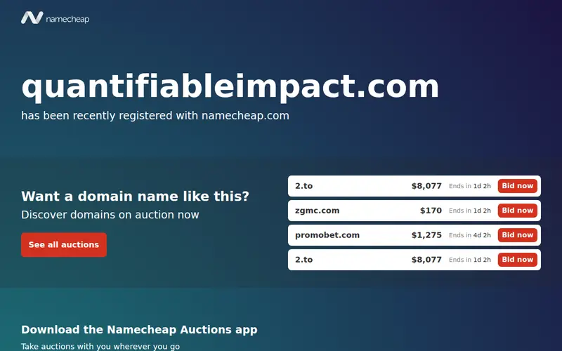 Screenshot of Quantifiable Impact Calculator