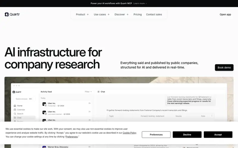 Screenshot of Quartr