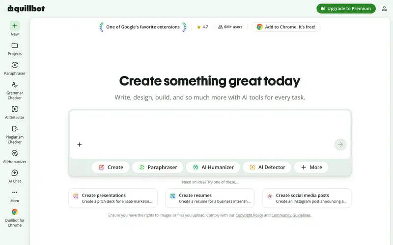 Screenshot of QuillBot