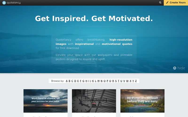 Screenshot of Quotefancy