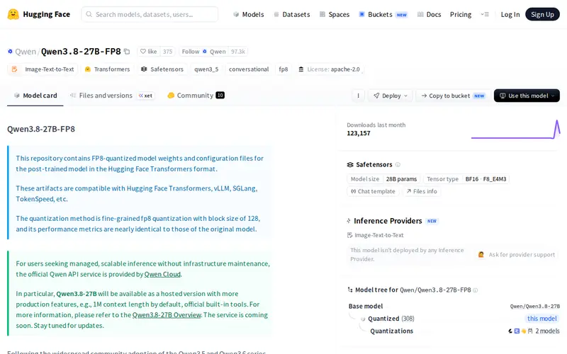 Screenshot of Qwen 3.8 27B