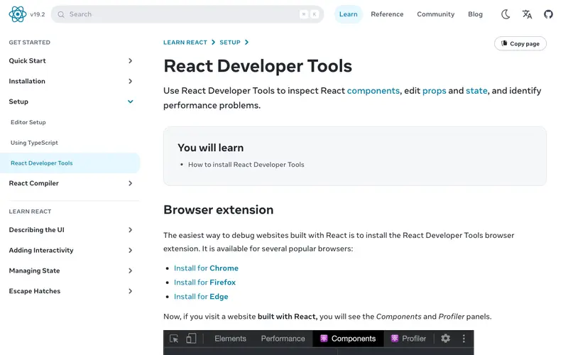 Screenshot of React Developer Tools