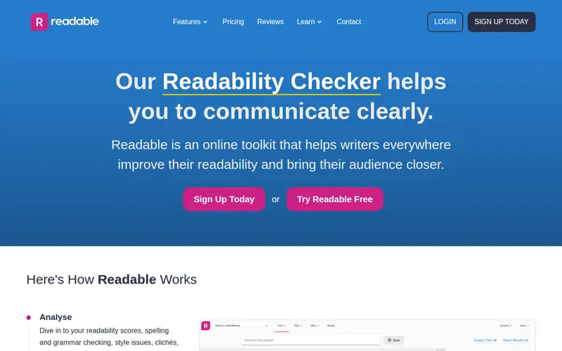 Screenshot of Readable