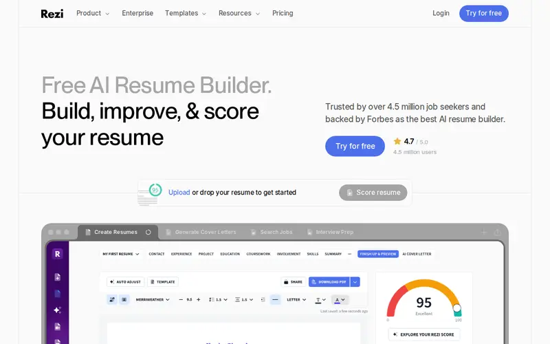 Screenshot of Rezi