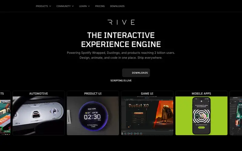 Screenshot of Rive