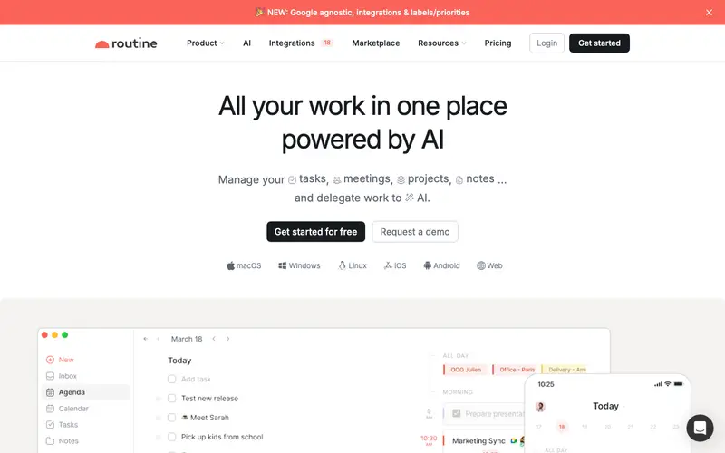 Screenshot of Routine