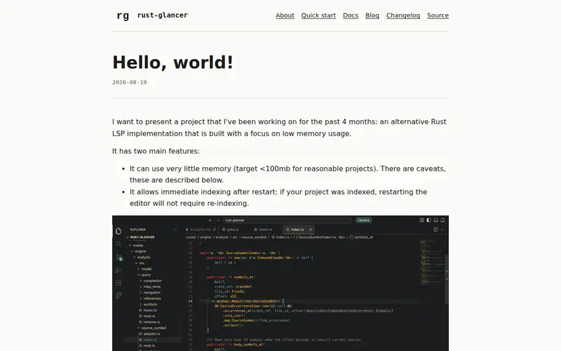 Screenshot of Rust Glancer