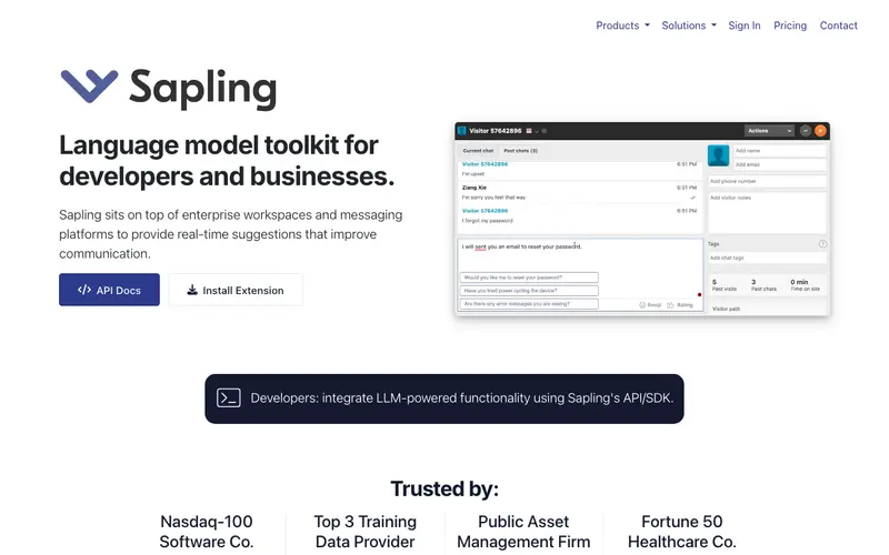 Screenshot of Sapling.ai