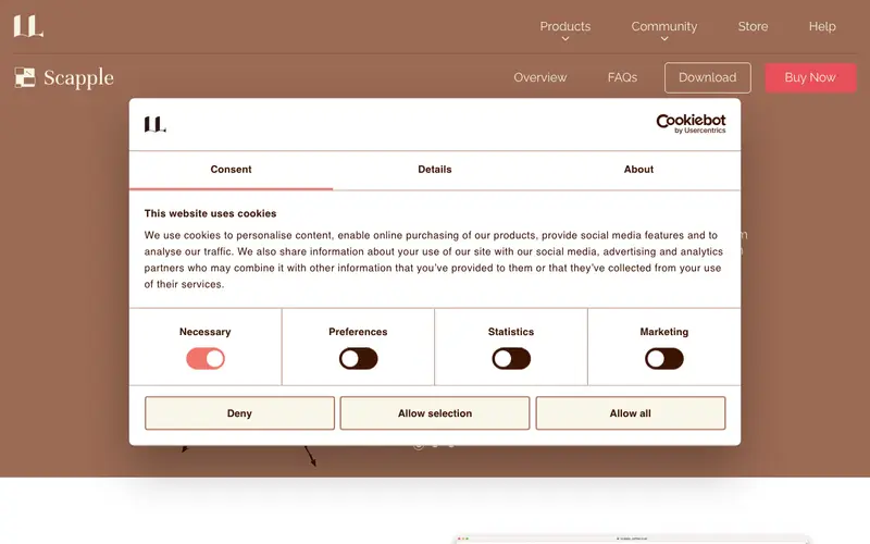 Screenshot of Scapple