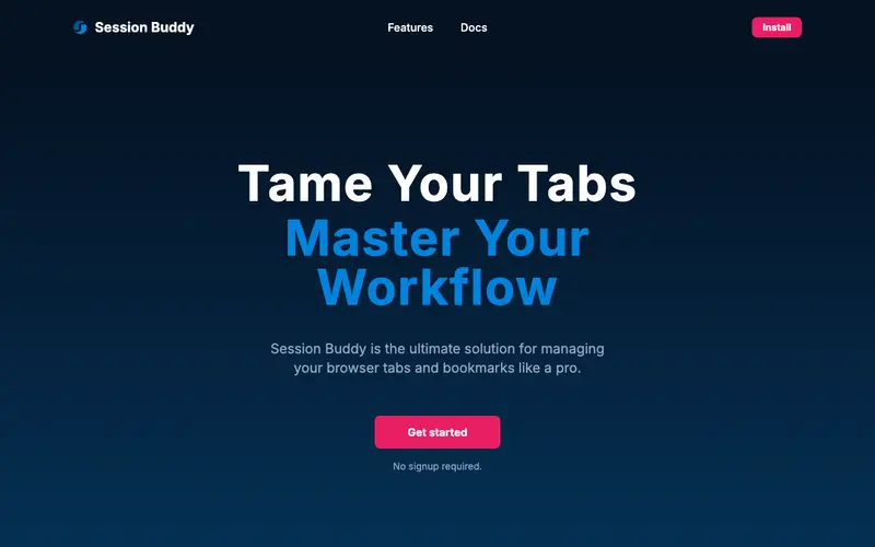 Screenshot of Session Buddy