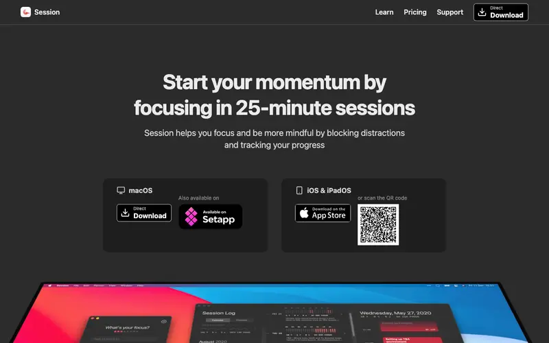 Screenshot of Session