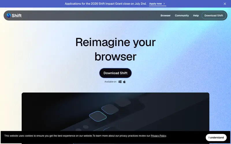 Screenshot of Shift