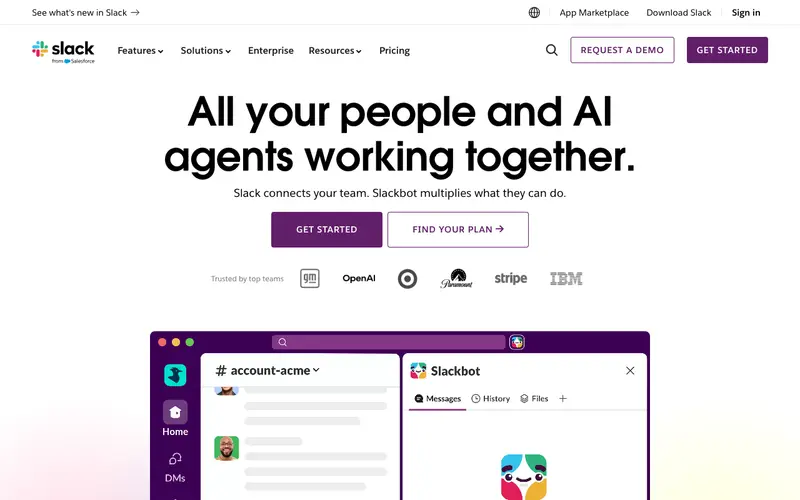 Screenshot of Slack