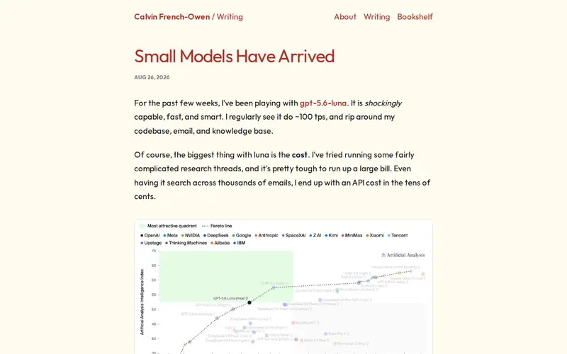 Screenshot of Small Models Have Arrived