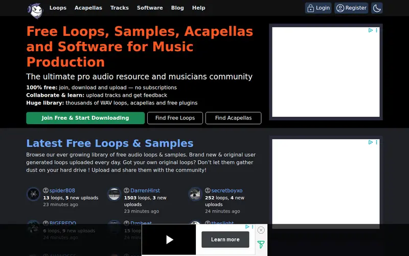 Screenshot of Soundscape Artist