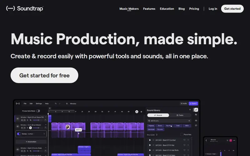 Screenshot of Soundtrap