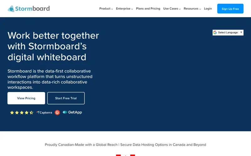 Screenshot of Stormboard