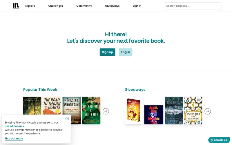 Screenshot of The StoryGraph