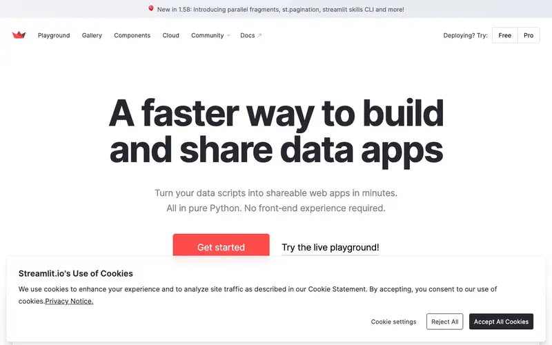 Screenshot of Streamlit