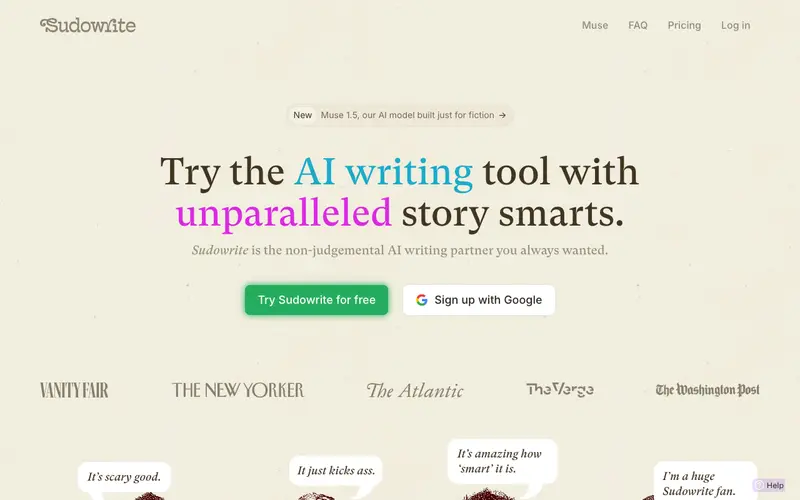 Screenshot of Sudowrite