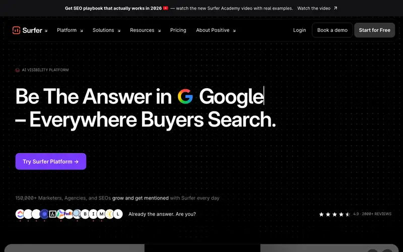 Screenshot of Surfer SEO