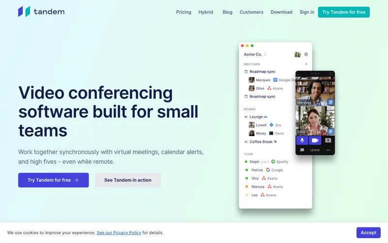 Screenshot of Tandem