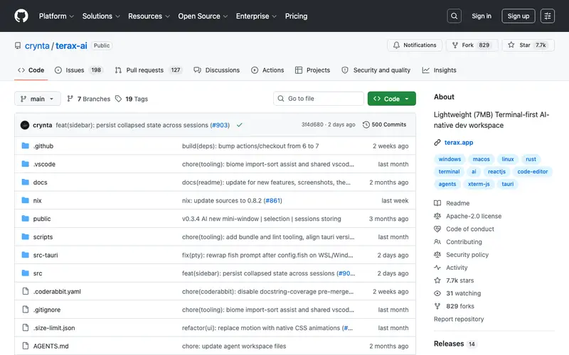 Screenshot of Terax AI