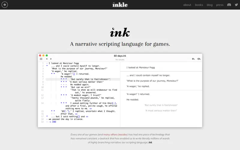 Screenshot of Ink