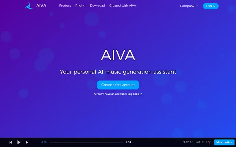 Screenshot of AIVA