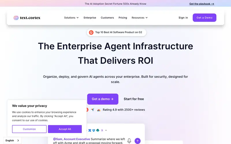 Screenshot of TextCortex AI