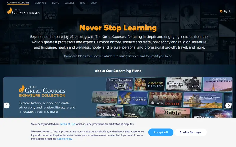 Screenshot of The Great Courses Plus