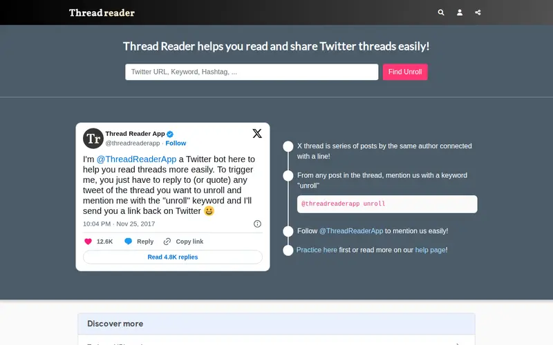 Screenshot of Thread Reader App