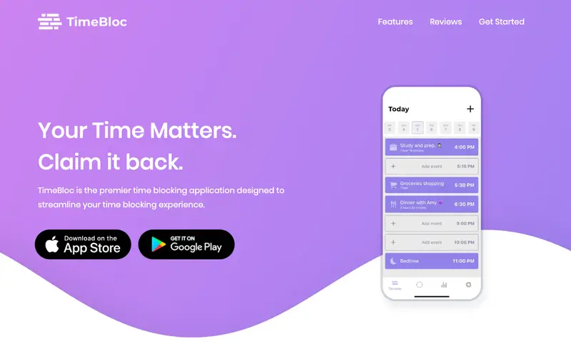 Screenshot of TimeBloc