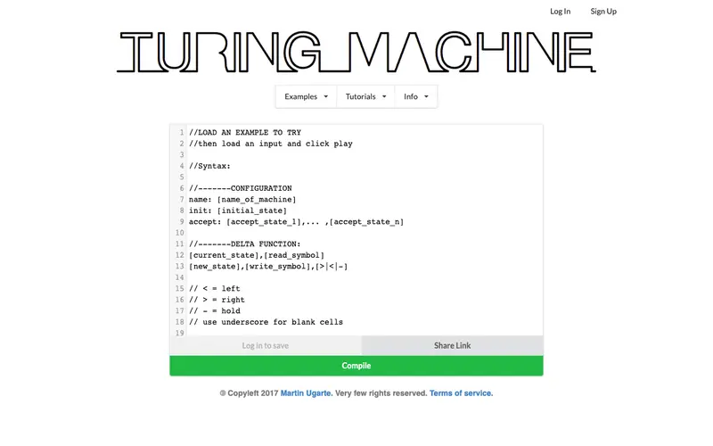 Screenshot of Turing Machine Simulator