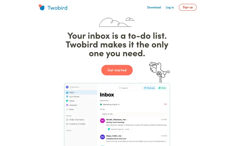 Screenshot of Twobird