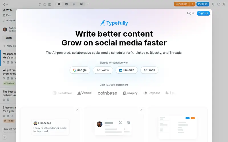 Screenshot of Typefully