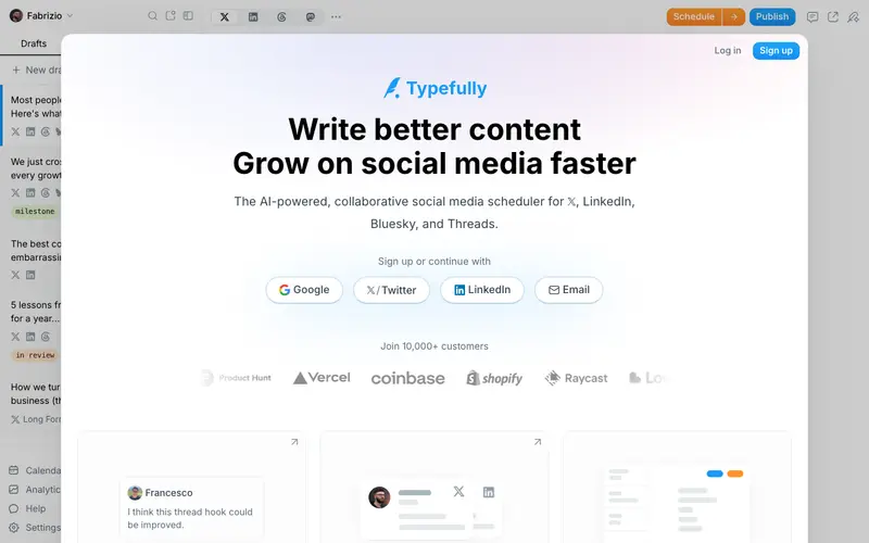 Screenshot of Typefully